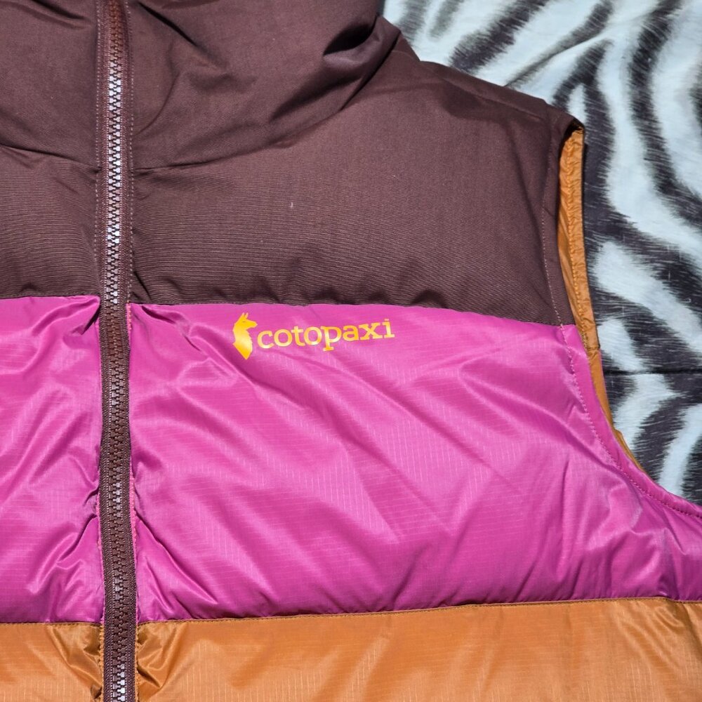 Cotopaxi Solazo 800 Fill Goose Down puffer vest womens XL Chestun Sangria NEW - Picture 2 of 10